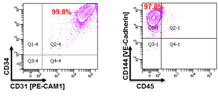 細胞表面抗原のFCM解析結果