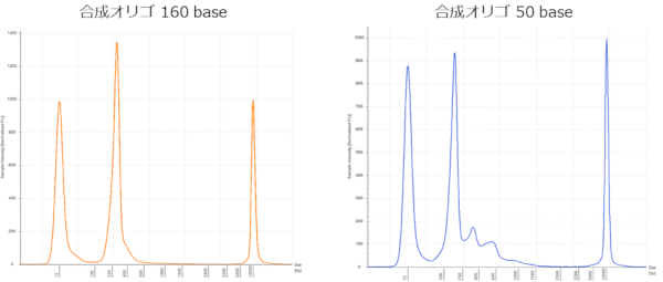 合成オリゴのDNAライブラリーの波形