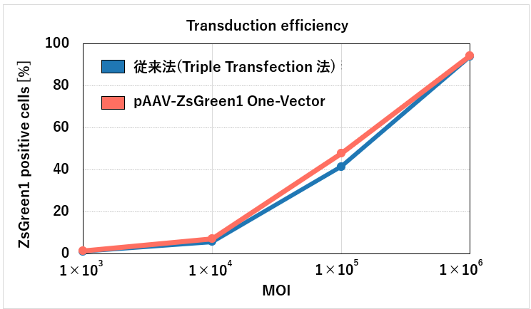 遺伝子導入効率の検証（フローサイトメトリー法）